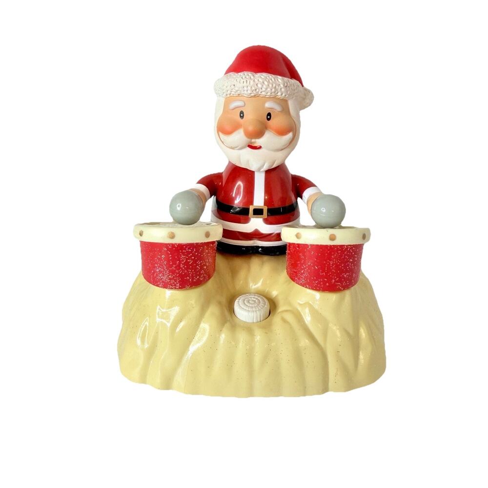 Animated Musical Santa Playing The Bongo Drums Chain Fong Plays Christmas Tunes
